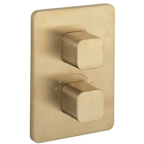 Crosswater Glide II Crossbox 2 Outlet Shower Valve (Brushed Brass).