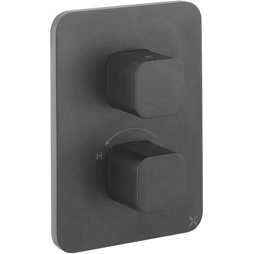 Crosswater Glide II Crossbox 3 Outlet Shower Valve (Matt Black).