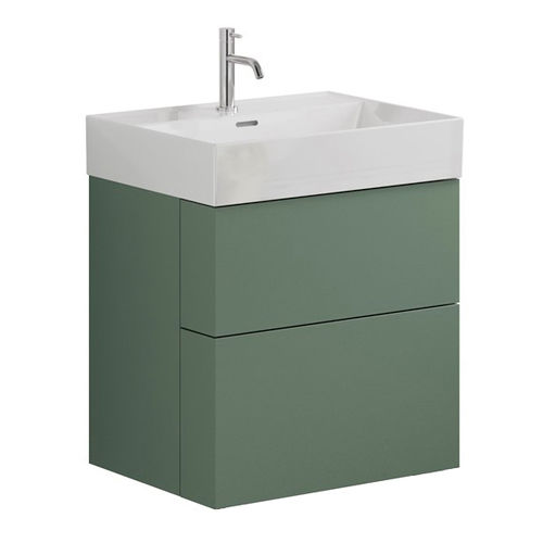 Crosswater Avenue Wall Hung Vanity Unit With Basin (600mm, Green, 1TH).