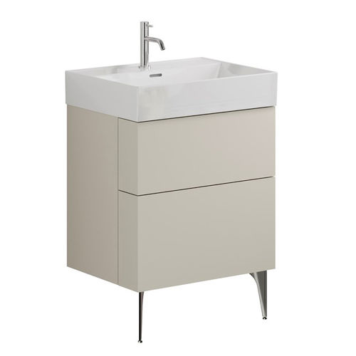 Crosswater Avenue Wall Vanity Unit With Slate Legs (600mm, Stone, 1TH).