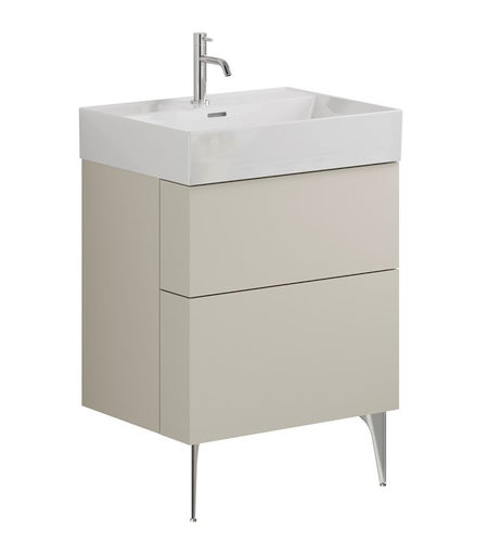 Crosswater Avenue Wall Vanity Unit With Steel Legs (600mm, Stone, 1TH).