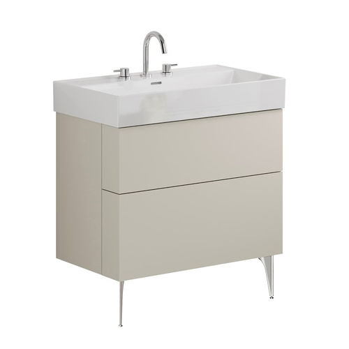 Crosswater Avenue Wall Vanity Unit With Chrome Legs (800mm, Stone, 3TH).