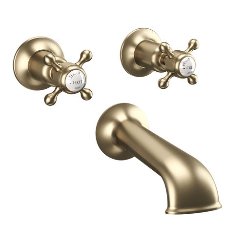 Crosswater Belgravia Wall Mounted Bath Filler Tap (Crosshead, Br Brass).