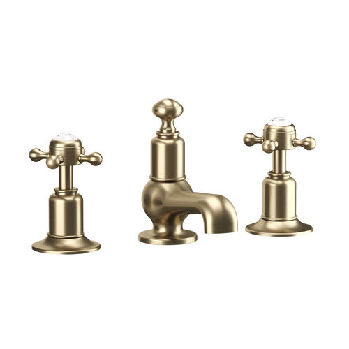 Crosswater Belgravia 3 Hole Basin Tap With Waste (Crosshead, Br Brass).