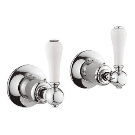 Crosswater Belgravia Wall Stop Taps (Lever, Chrome).