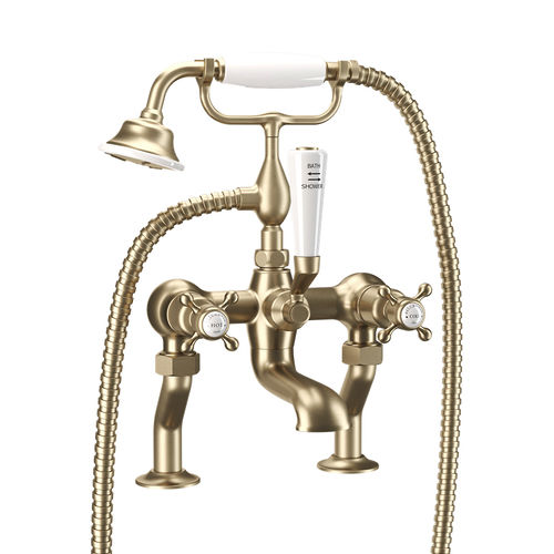 Crosswater Belgravia Bath Shower Mixer Tap (Crosshead, Br Brass).