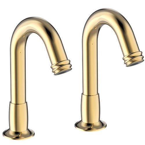 Crosswater Belgravia 2 x Sensor Deck Mounted Basin Tap (Unlacquered Brass).