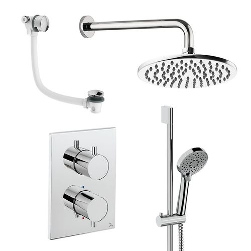 Crosswater MPRO Crossbox Shower Set 10 200mm Head & Wall Arm (Chrome).