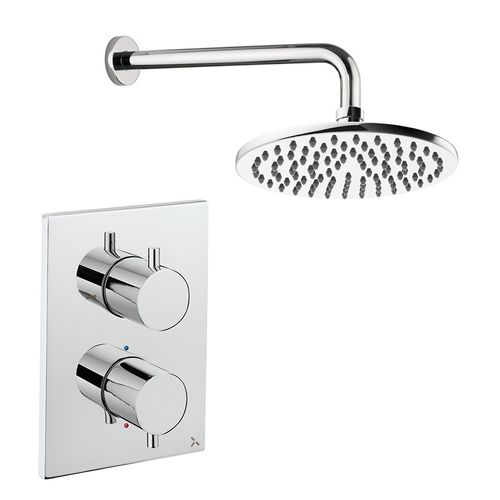 Crosswater MPRO Crossbox Shower Set 1 200mm Head & Wall Arm (Chrome).