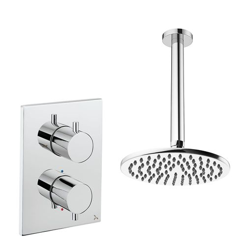 Crosswater MPRO Crossbox Shower Set 1 200mm Head & Ceiling Arm (Chrome).