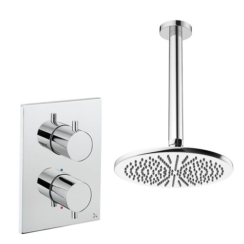 Crosswater MPRO Crossbox Shower Set 1 300mm Head & Ceiling Arm (Chrome).
