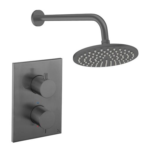 Crosswater MPRO Crossbox Shower Set 1 200mm Head & Wall Arm (Slate).