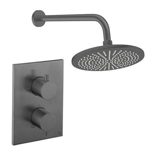 Crosswater MPRO Crossbox Shower Set 1 300mm Head & Wall Arm (Slate).