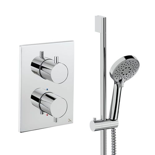 Crosswater MPRO Crossbox Shower Set 2 With Slide Rail Kit (Chrome).