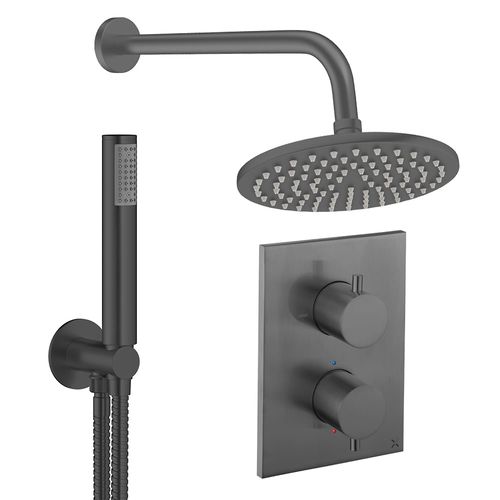 Crosswater MPRO Crossbox Shower Set 3 200mm Head & Handset (Slate).