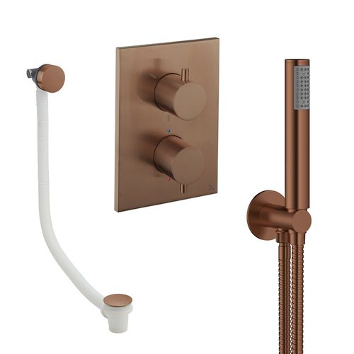 Crosswater MPRO Crossbox Shower Set 5 With Handset & Bath Filler (Brushed Bronze).