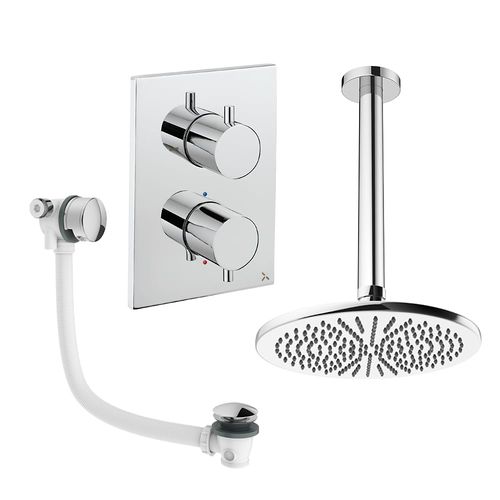 Crosswater MPRO Crossbox Shower Set 7 With 300mm Head & Bath Filler (Chrome).