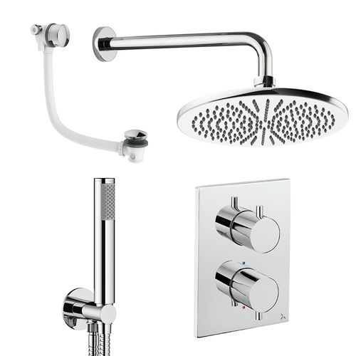 Crosswater MPRO Crossbox Shower Set 9 300mm Head, Handset & Bath Filler (Chrome).