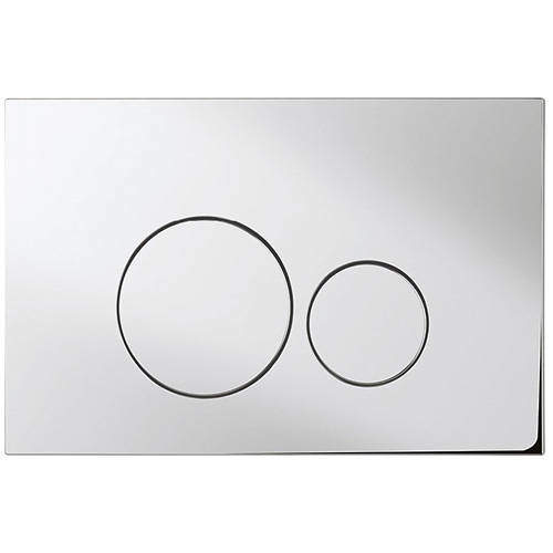 Crosswater Central Flush Plate With Dual Buttons (Chrome).