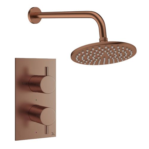 Crosswater MPRO Design Shower Set 1, 200mm Head & Wall Arm (Brushed Bronze).