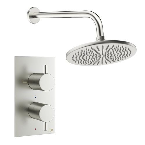 Crosswater MPRO Design Shower Set 1,  300mm Head & Wall Arm (Brushed Nickel).