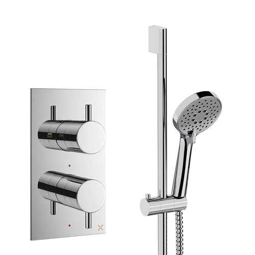 Crosswater MPRO Design Shower Set 2,  Valve & Slide Rail Kit (Chrome).