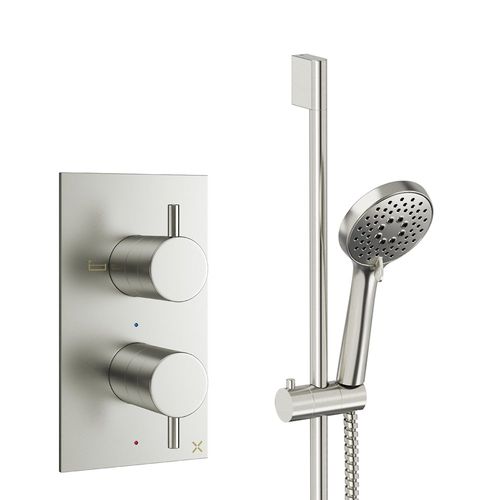 Crosswater MPRO Design Shower Set 2,  Valve & Slide Rail Kit (Brushed Nickel).