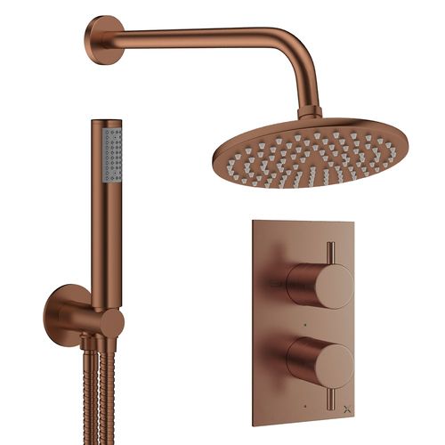 Crosswater MPRO Design Shower Set 3,  200mm Head & Handset (Brushed Bronze).