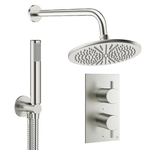Crosswater MPRO Design Shower Set 3,  300mm Head & Handset (Brushed Nickel).