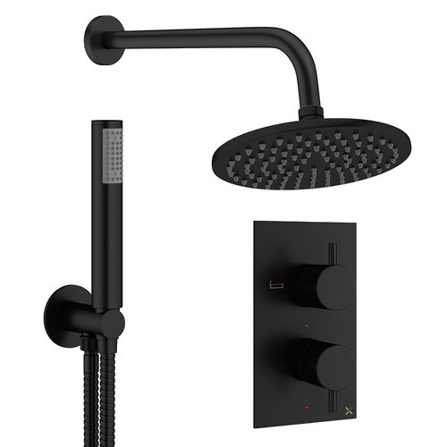 Crosswater MPRO Design Shower Set 3,  200mm Head & Handset (Matt Black).
