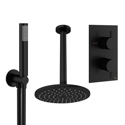 Crosswater MPRO Design Shower Set 3,  200mm Head & Handset (Matt Black).