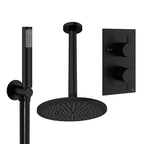 Crosswater MPRO Design Shower Set 3,  300mm Head & Handset (Matt Black).