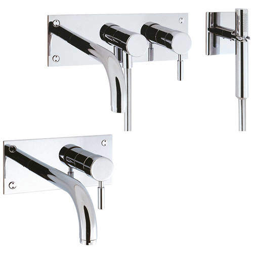 Crosswater Design Wall Mounted Basin & BSM Tap Pack (Chrome).