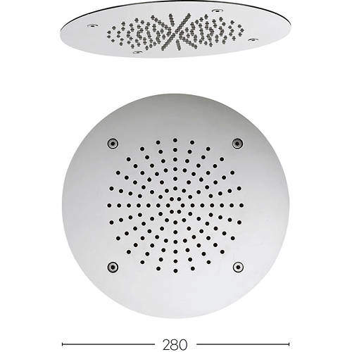 Crosswater Showers Recessed Round Shower Head (280mm).