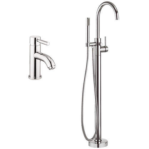 Crosswater Fusion Basin & Floor Standing Bath Shower Mixer Tap Pack.