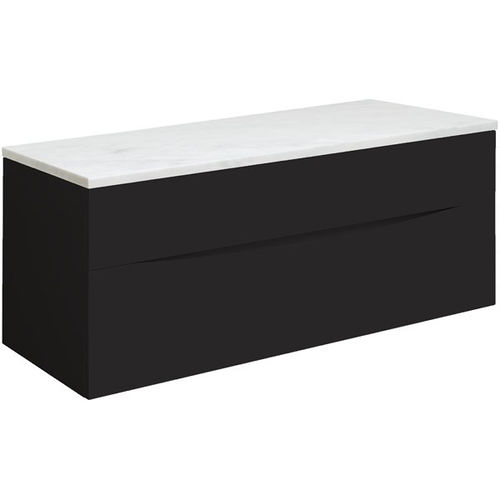 Crosswater Glide II Vanity Unit With Marble Worktop (1000mm, Matt Black).