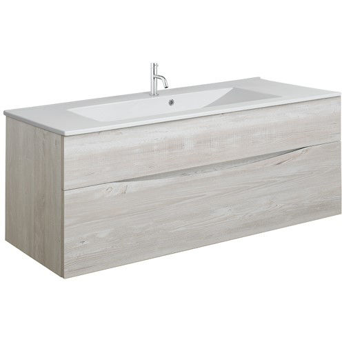 Crosswater Glide II Vanity Unit With Ceramic Basin (1000mm, Nordic Oak, 1TH).