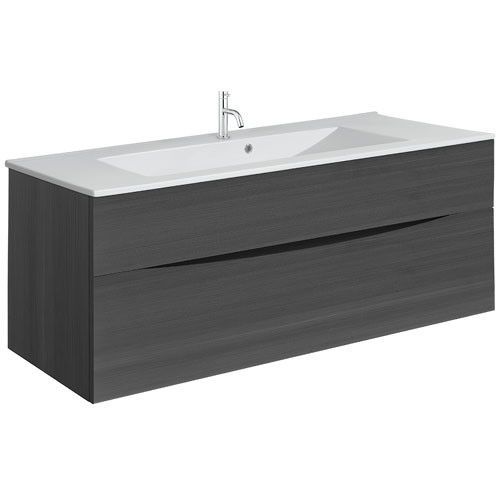 Crosswater Glide II Vanity Unit With Ceramic Basin (1000mm, Steelwood, 1TH).