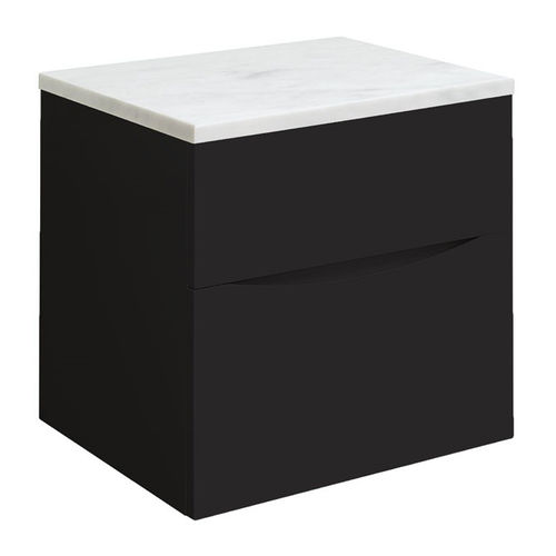 Crosswater Glide II Vanity Unit With Marble Worktop (500mm, Matt Black).