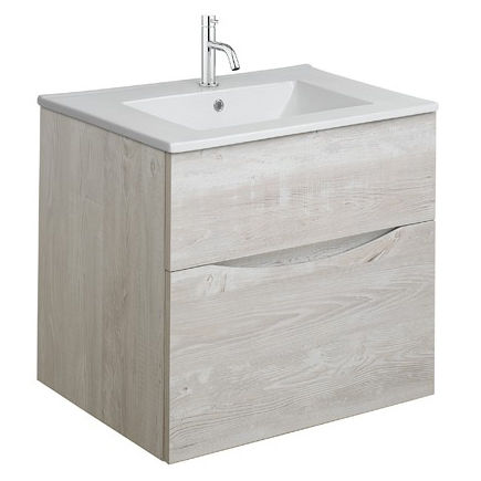 Crosswater Glide II Vanity Unit With Ceramic Basin (500mm, Nordic Oak, 1TH).