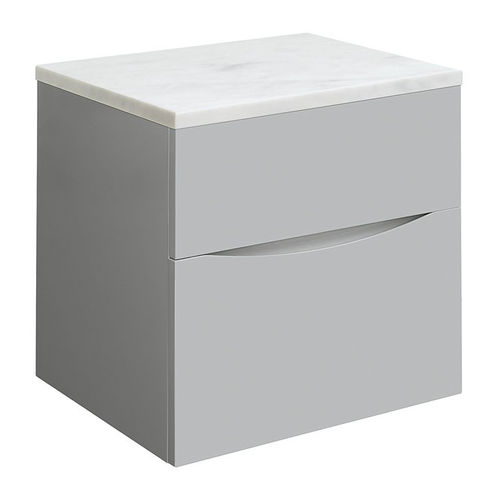 Crosswater Glide II Vanity Unit With Marble Worktop (500mm, Storm Grey).