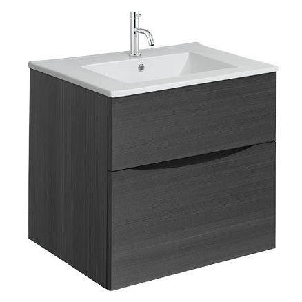 Crosswater Glide II Vanity Unit With Ceramic Basin (500mm, Steelwood, 1TH).