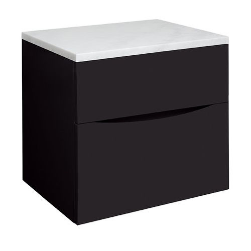 Crosswater Glide II Vanity Unit With Marble Worktop (600mm, Matt Black).