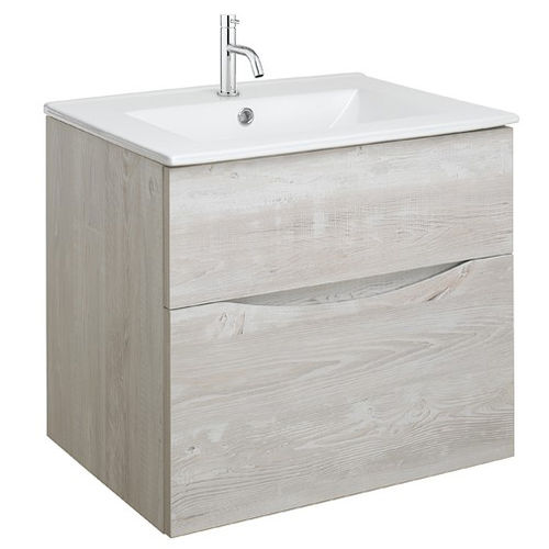 Crosswater Glide II Vanity Unit With Ceramic Basin (600mm, Nordic Oak, 1TH).