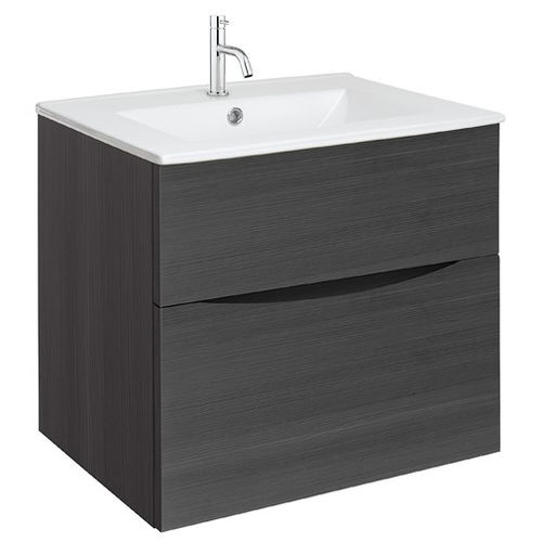 Crosswater Glide II Vanity Unit With Ceramic Basin (600mm, Steelwood, 1TH).