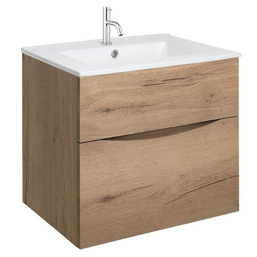 Crosswater Glide II Vanity Unit With Ceramic Basin (600mm, Windsor Oak, 1TH)