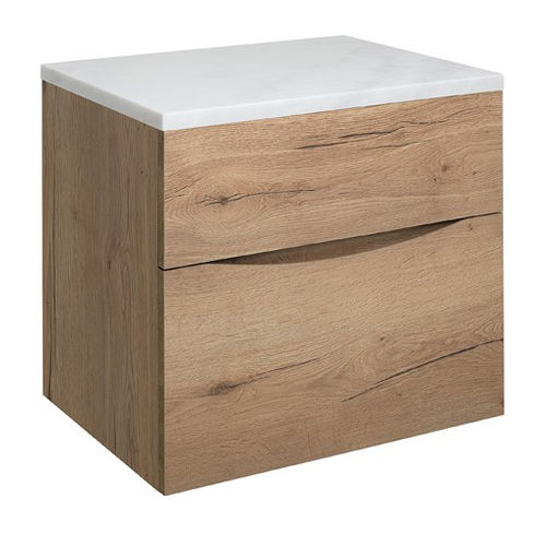 Crosswater Glide II Vanity Unit With Marble Worktop (600mm, Windsor Oak).