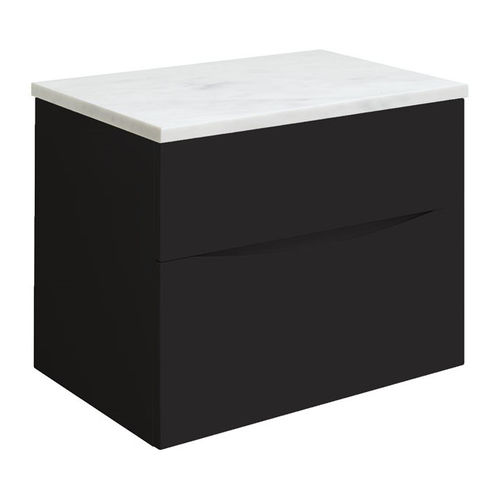 Crosswater Glide II Vanity Unit With Marble Worktop (700mm, Matt Black).