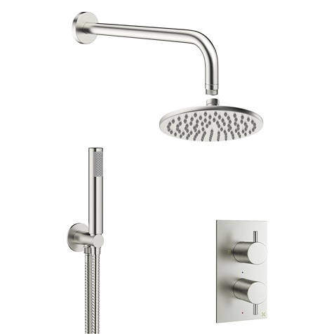 Crosswater MPRO 2 Outlet 2 Handle Shower Bundle (Brushed Steel).