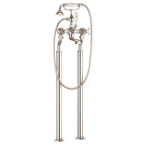 Crosswater Belgravia Bath Shower Mixer Tap With Legs (C Head, Nickel).